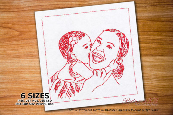 Baby Kissing Mom Embroidery Review