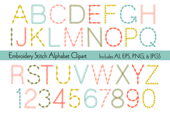 Embroidery Stitch Alphabet Clipart Review