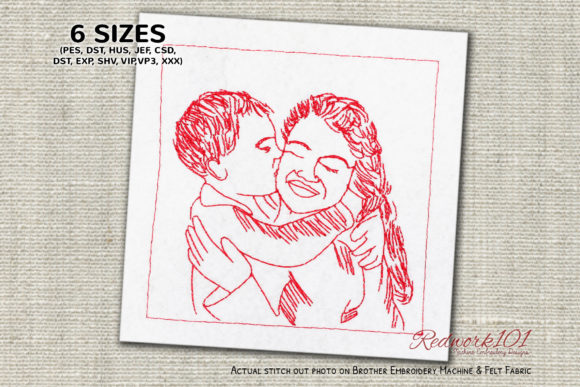 Happy Mom Kissed by Son Embroidery Review