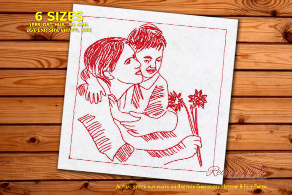 Mom Holding Baby Embroidery Review