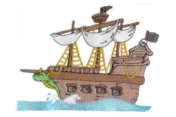Pirate Ship Embroidery for Seasonal Creations