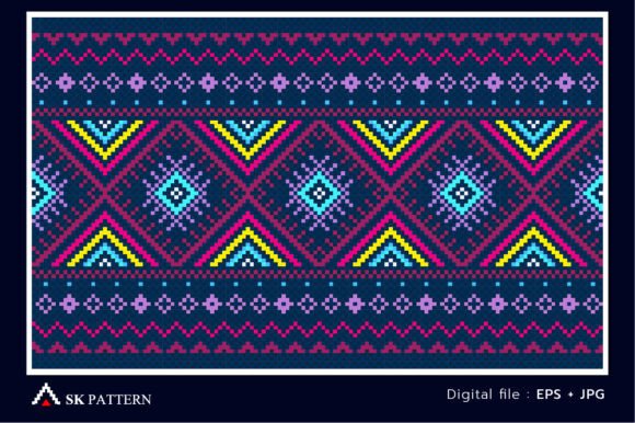 Pixel Embroidery Ethnic Pattern Vector Review