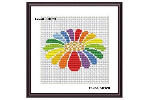 Rainbow Cross Stitch Flower Embroidery for Seasonal Collections
