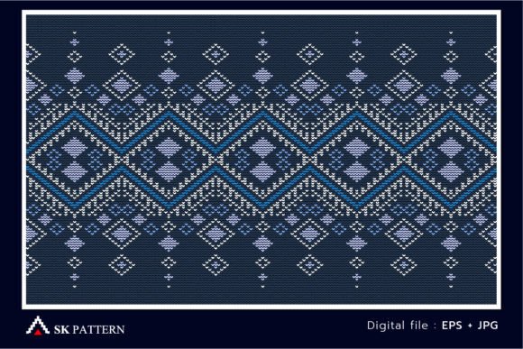 Reviewing Cross Stitch Pattern, Embroidery Repeat